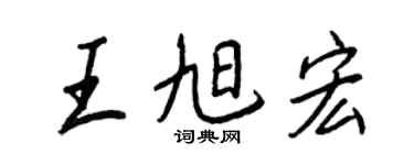 王正良王旭宏行书个性签名怎么写