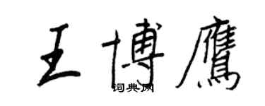王正良王博鹰行书个性签名怎么写