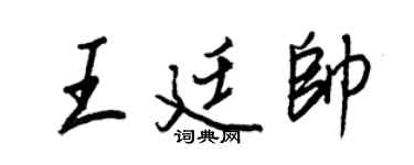 王正良王廷帅行书个性签名怎么写