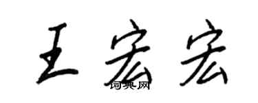 王正良王宏宏行书个性签名怎么写
