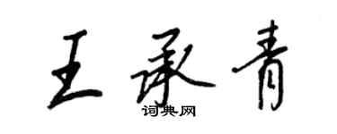 王正良王承青行书个性签名怎么写