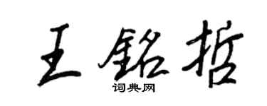 王正良王铭哲行书个性签名怎么写