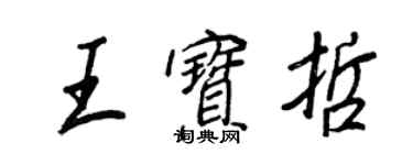 王正良王宝哲行书个性签名怎么写