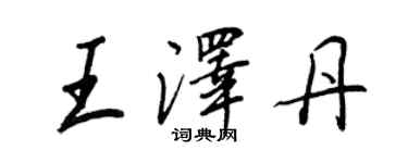王正良王泽丹行书个性签名怎么写