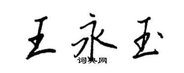 王正良王永玉行书个性签名怎么写