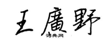 王正良王广野行书个性签名怎么写