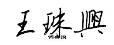 王正良王珠兴行书个性签名怎么写