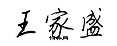 王正良王家盛行书个性签名怎么写