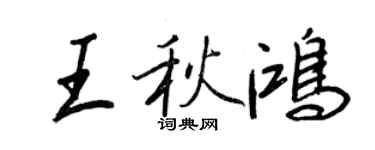 王正良王秋鸿行书个性签名怎么写