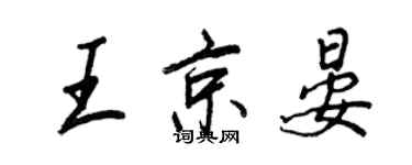 王正良王京晏行书个性签名怎么写