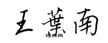 王正良王叶南行书个性签名怎么写