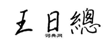 王正良王日总行书个性签名怎么写