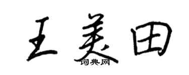 王正良王美田行书个性签名怎么写