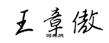王正良王章傲行书个性签名怎么写
