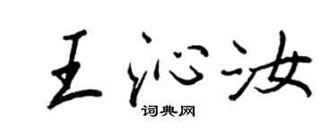 王正良王沁汝行书个性签名怎么写