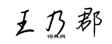 王正良王乃郡行书个性签名怎么写