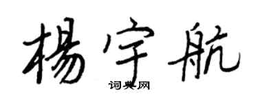 王正良杨宇航行书个性签名怎么写
