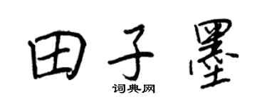 王正良田子墨行书个性签名怎么写