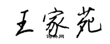 王正良王家苑行书个性签名怎么写