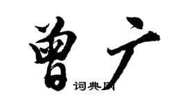 胡问遂曾广行书个性签名怎么写