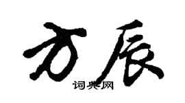 胡问遂方辰行书个性签名怎么写