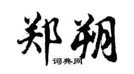 胡问遂郑朔行书个性签名怎么写