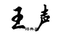 胡问遂王声行书个性签名怎么写