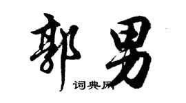 胡问遂郭男行书个性签名怎么写