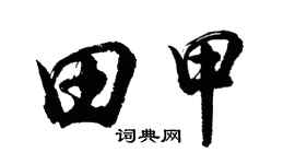 胡问遂田甲行书个性签名怎么写