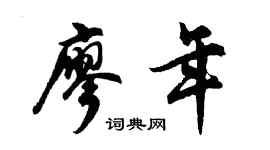 胡问遂廖年行书个性签名怎么写