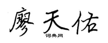 王正良廖天佑行书个性签名怎么写