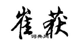 胡问遂崔获行书个性签名怎么写
