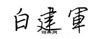 王正良白建军行书个性签名怎么写