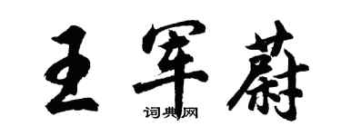 胡问遂王军蔚行书个性签名怎么写