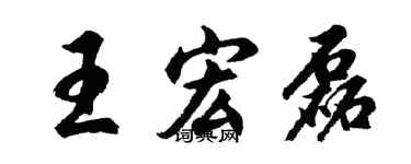 胡问遂王宏磊行书个性签名怎么写