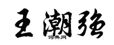 胡问遂王潮强行书个性签名怎么写
