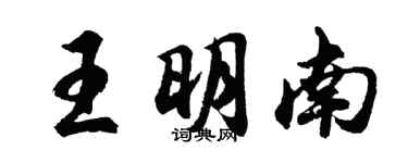 胡问遂王明南行书个性签名怎么写