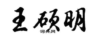胡问遂王硕明行书个性签名怎么写