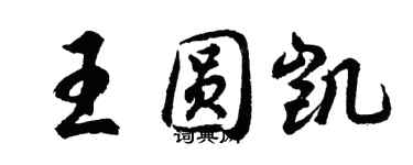 胡问遂王圆凯行书个性签名怎么写
