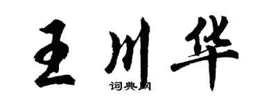 胡问遂王川华行书个性签名怎么写