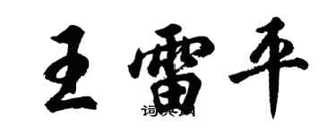 胡问遂王雷平行书个性签名怎么写