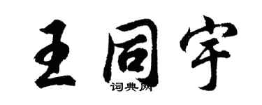 胡问遂王同宇行书个性签名怎么写