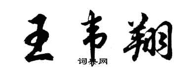 胡问遂王韦翔行书个性签名怎么写