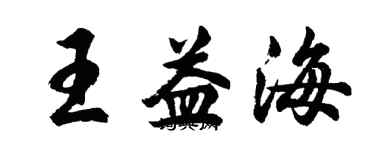胡问遂王益海行书个性签名怎么写