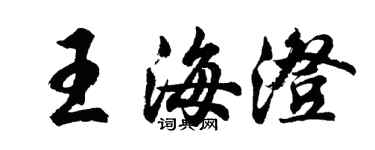 胡问遂王海澄行书个性签名怎么写