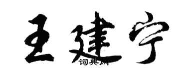 胡问遂王建宁行书个性签名怎么写