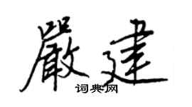 王正良严建行书个性签名怎么写