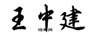 胡问遂王中建行书个性签名怎么写