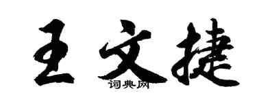 胡问遂王文捷行书个性签名怎么写