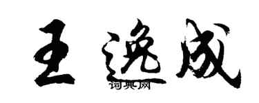 胡问遂王逸成行书个性签名怎么写